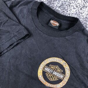 Harley-Davidson Shirt Mens Medium Black Asheville Let Freedom Ring Biker Tee